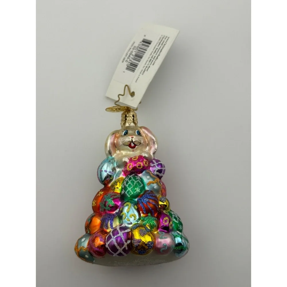 Christopher Radko High Roller Ornament Easter Bunny Rabbit Eggs‎ Little Gem